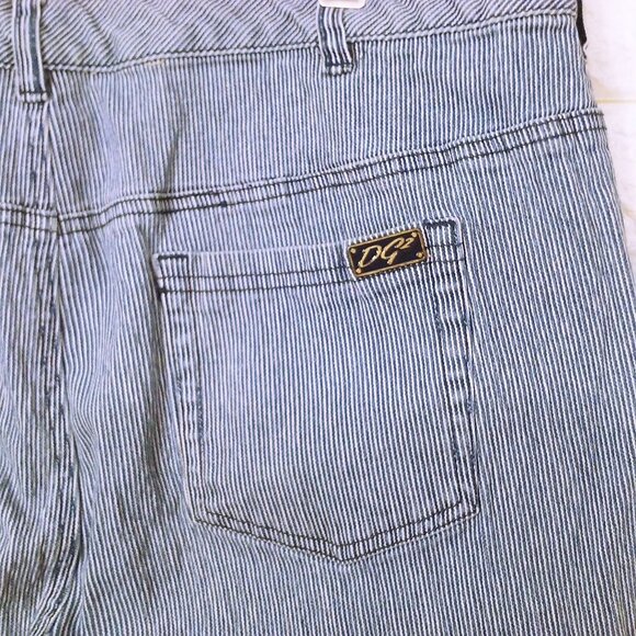 DG2 Diane Gilman Denim Mom Jeans -18WT Hickory Stripe Comfort Cropped Pants Blue - Picture 10 of 15